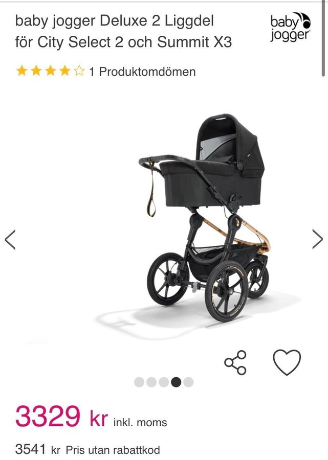 Baby Jogger Deluxe 2 Liggdel för City Select 2 och Summit X3