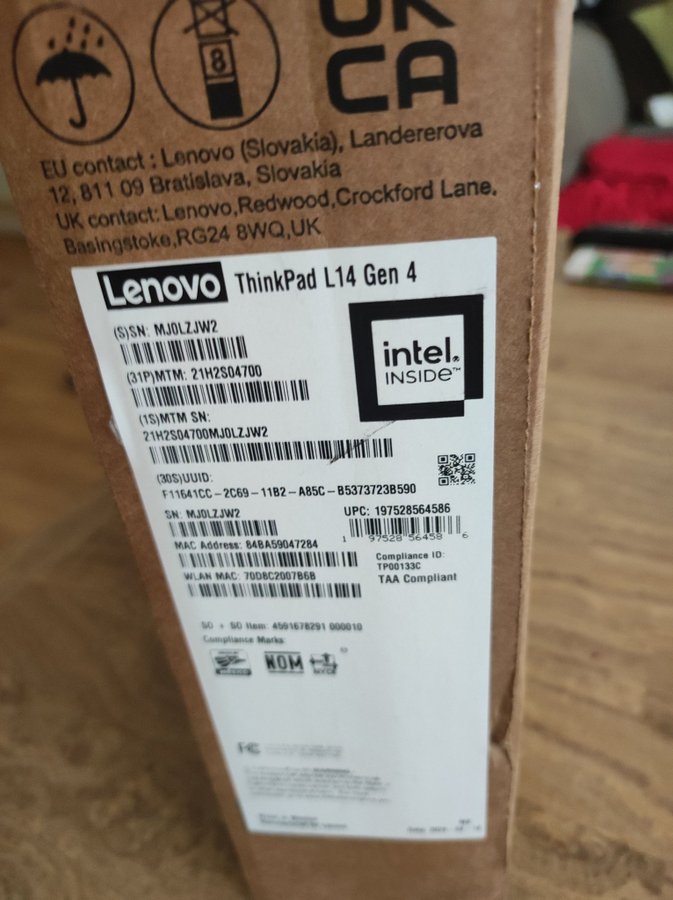 Helt Ny/ Öppnad förpackning | 13:e Gen | Lenovo ThinkPad L14 Gen 4 14"