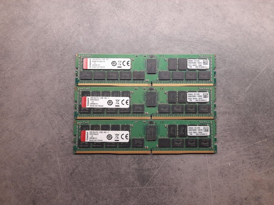 3st. 16gb/st. ddr4 SERVER minne