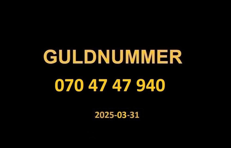 070 47 47 940 GULDNUMMER mobilnummer telefonnummer kontantkort nummer guld