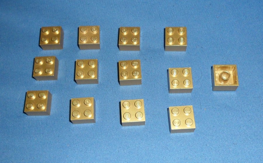 LEGO: 13st Brick 2 x 2 (3003 / 6223) Metallic Gold