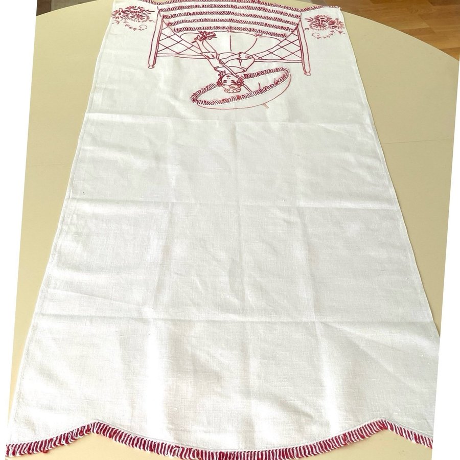 Vintage, Handbroderade DUKAR i JULENS färger