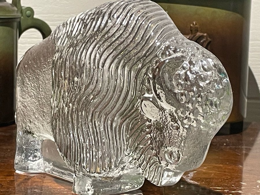 Glasfigur Bison Lisa Larson