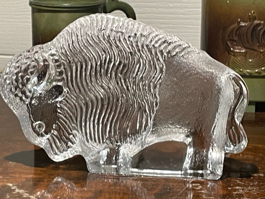 Glasfigur Bison Lisa Larson