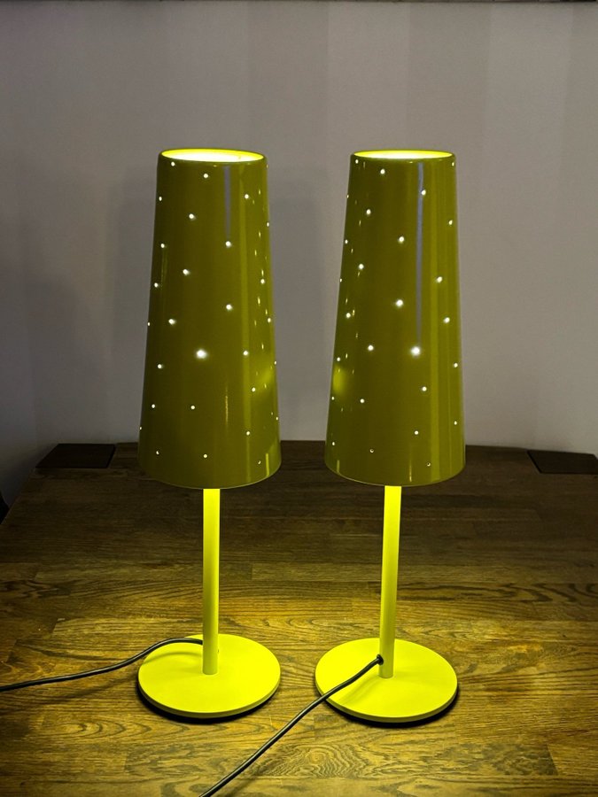 2 st Snygga gula bordslampor fönsterlampor lampa TALLVIK, ANNE NILSSON, IKEA