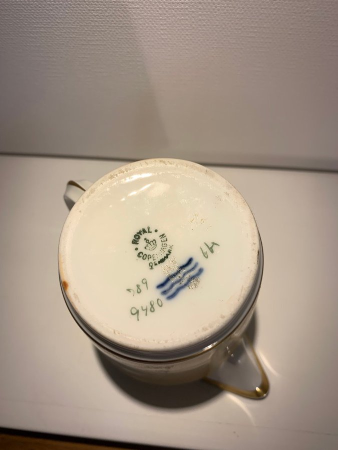 Royal Copenhagen Denmark Jaegersborg flöde kande mjölk kanna creamer vintage