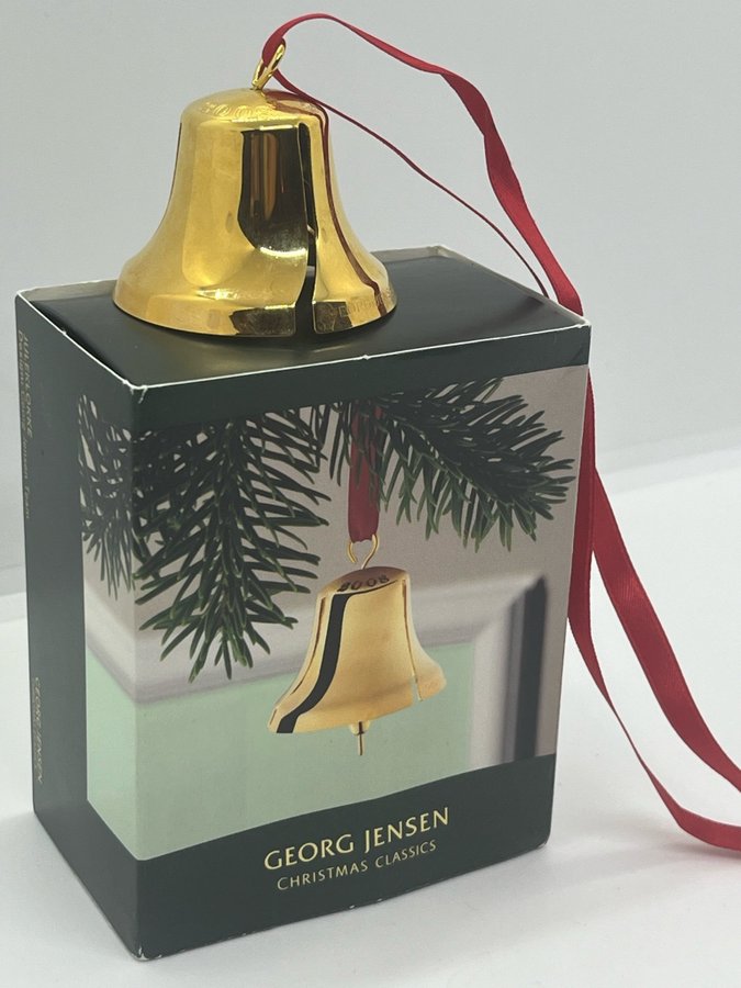 Georg Jensen Jul Klocka 2008. Mässing förgylld med 24 karat guld. Dansk design.