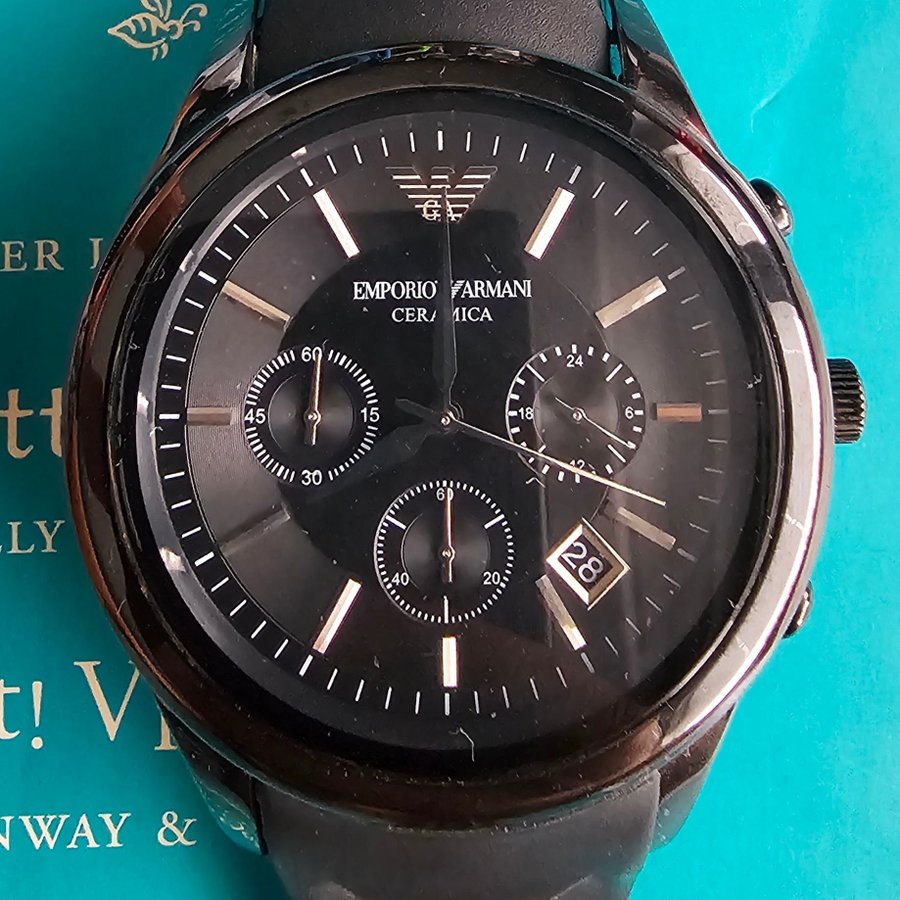 Emporio Armani Cermica Kvarts Chronograph Herrarmbandsur