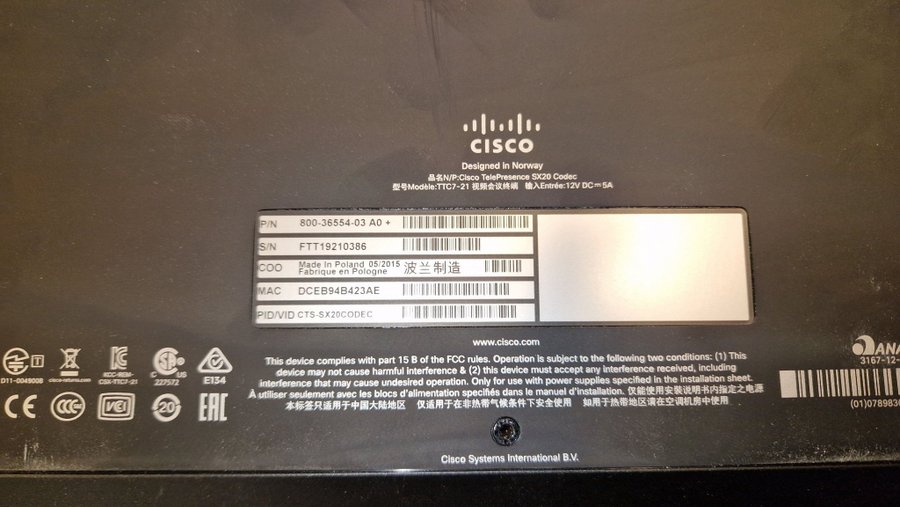 Cisco TelePresence SX20 komplett 12x zoom