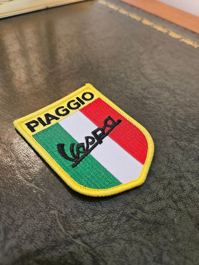 Patch Tygmärke Piaggio Vespa Scooter Italien