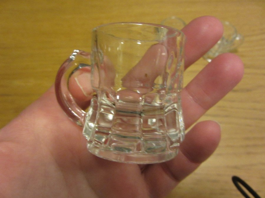 6st Snapsglas Nubbeglas Glöggmugg Glögg punch Glas med Öra Retro Äldre