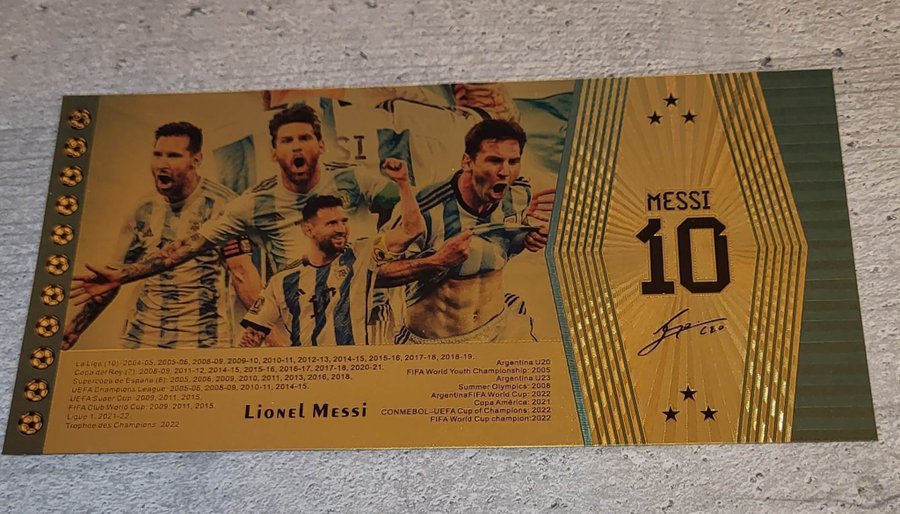 Messi Argentina Världsmästare 2022 Sedel Limited Edition