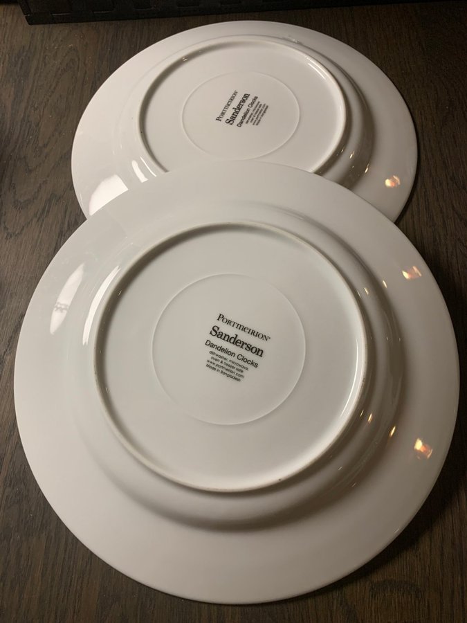 Portmeirion Sanderson Danielson Clocks mönster retro 2 tallrikar plates