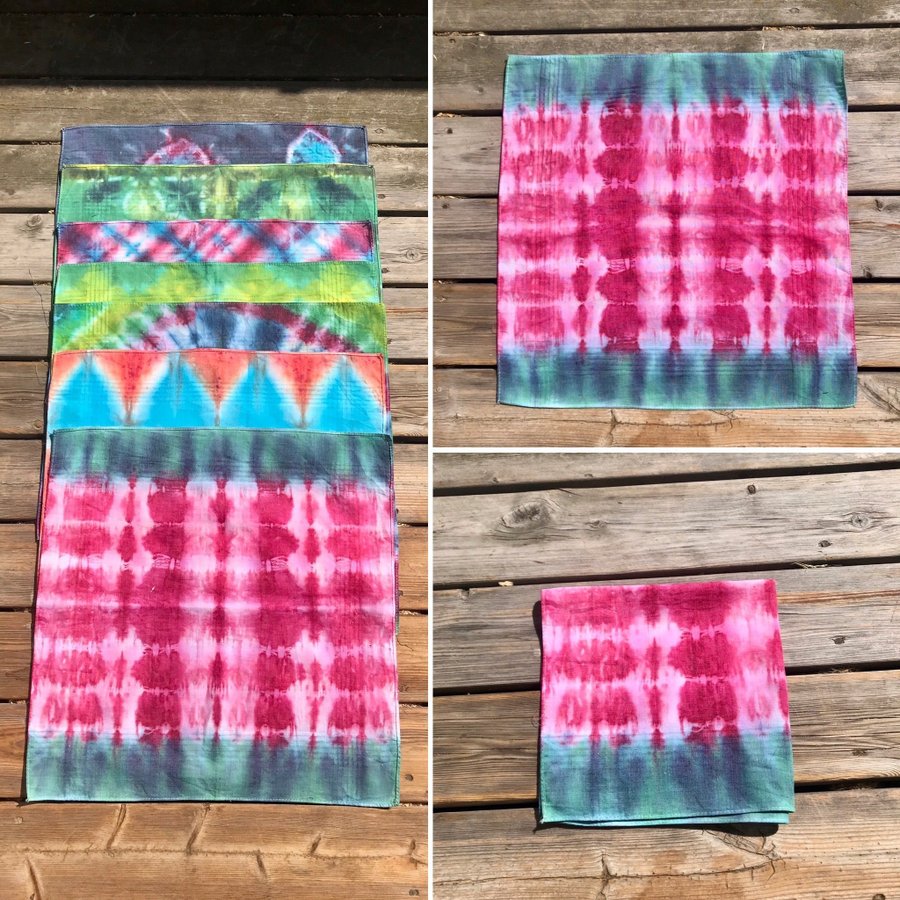 Ny Tie-Dye Näsduk/Bandana BERRY (Flera olika sorter)