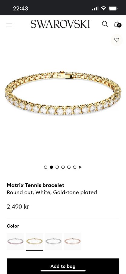 Swarovski Matrix Tennis Bracelet Guld