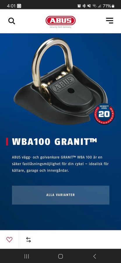 Abus WBA 100 Golvankare