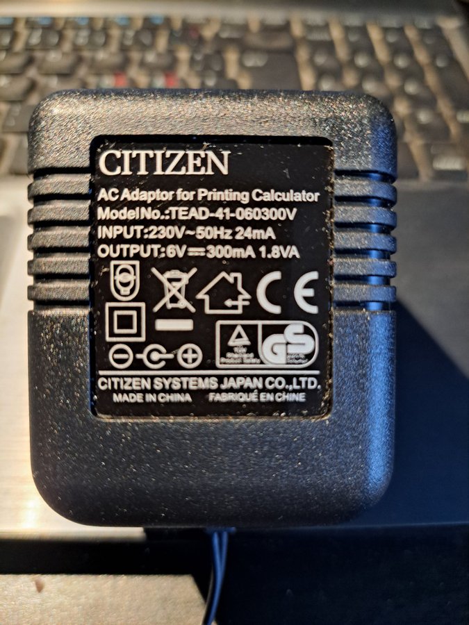 Citizen AC Adapter för skrivande kalkylator