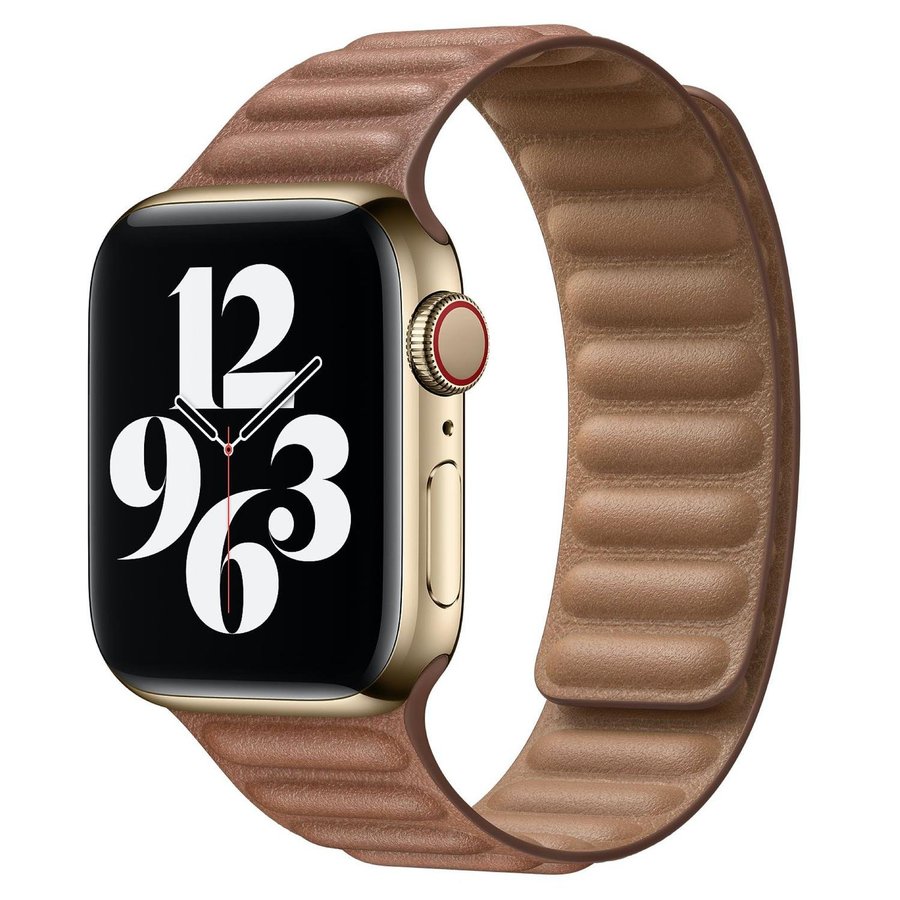 Leather Link 38/40/41/42mm Apple Watch Armband - SADDLE BROWN