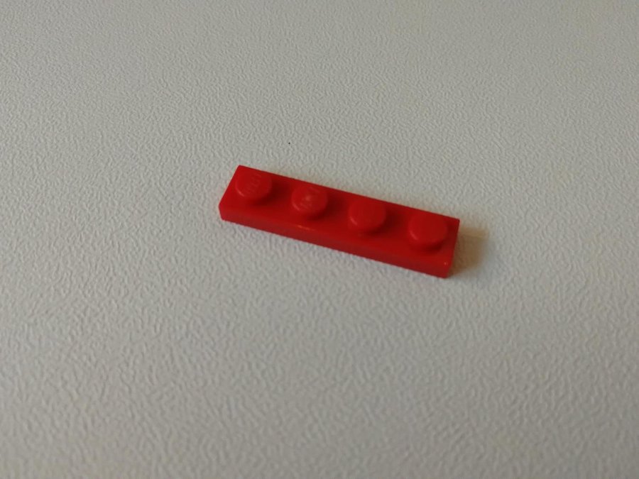 Lego - plate - platt - bas - 1x4 - part 3710 - röd