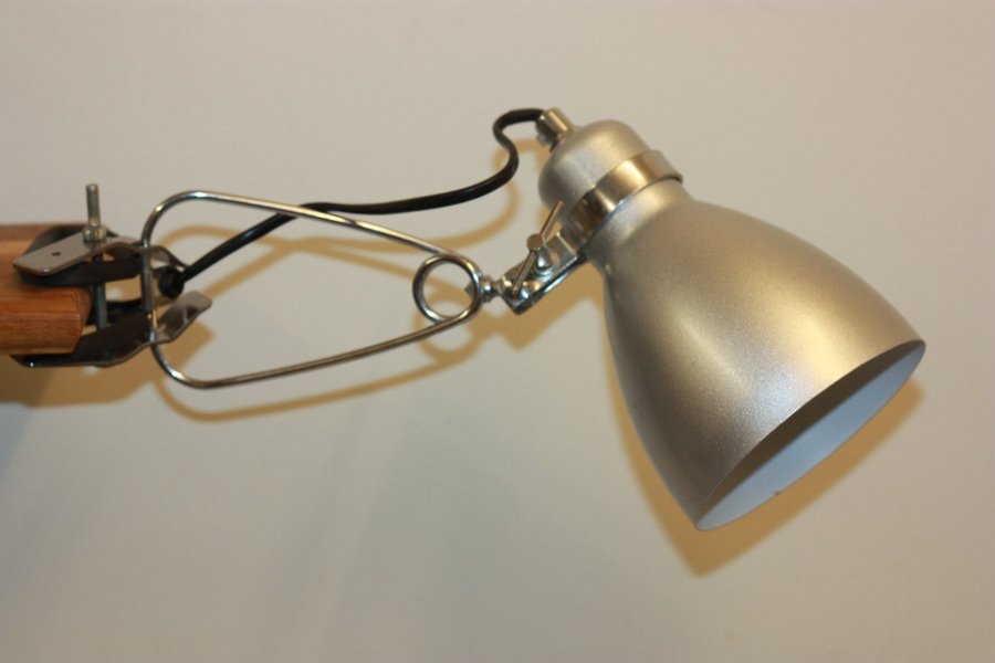 Kläm lampa sänglampa silver målad plåt Nordlux 7307