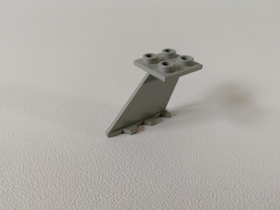 Lego - vinge - tail - 4x2x2 - part 3479 - ljusgrå (old light gray)