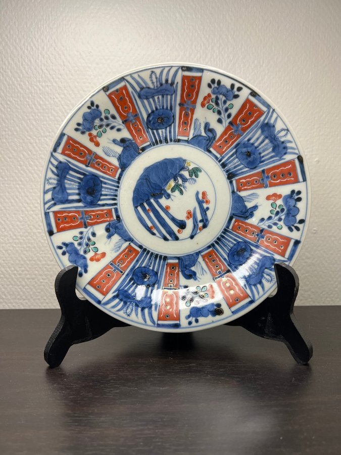 1800tal Imari Japansk tallrik i Super Skick